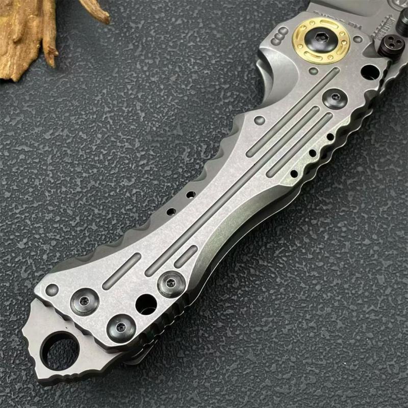 Miller Bros.BIsdes T1 Folding Blade Knife 4.13" VG-10 Combo Tanto Blade, TC4 Handles
