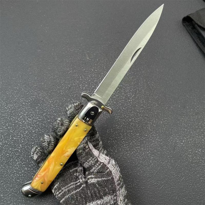 Italy AKC 11 Inch Godfather Stiletto Mafia OTF AUTO Knife 4.53" 8Cr14mov Blade, Acrylic Handles