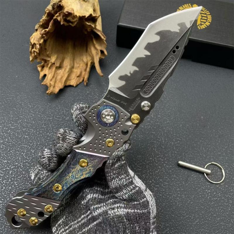 Miller Bros.BIsdes T1 Folding Blade Knife 3.54" Z-Wear Tanto Blade, TC4 Handles