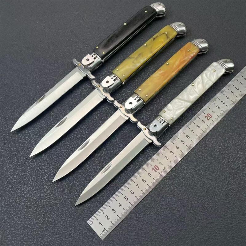Italy AKC 11 Inch Godfather Stiletto Mafia OTF AUTO Knife 4.53" 8Cr14mov Blade, Acrylic Handles