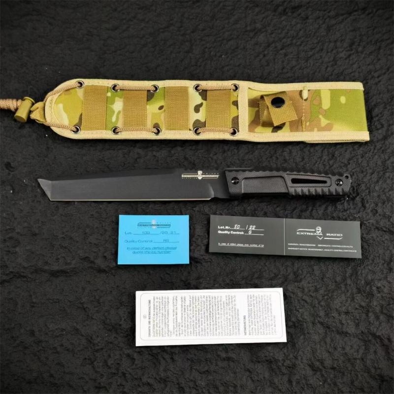 Extrema Ratio S-THIL Fixed Knife 7.24" Black N690 Tanto Edge Blade, Nylon Fiber Handles