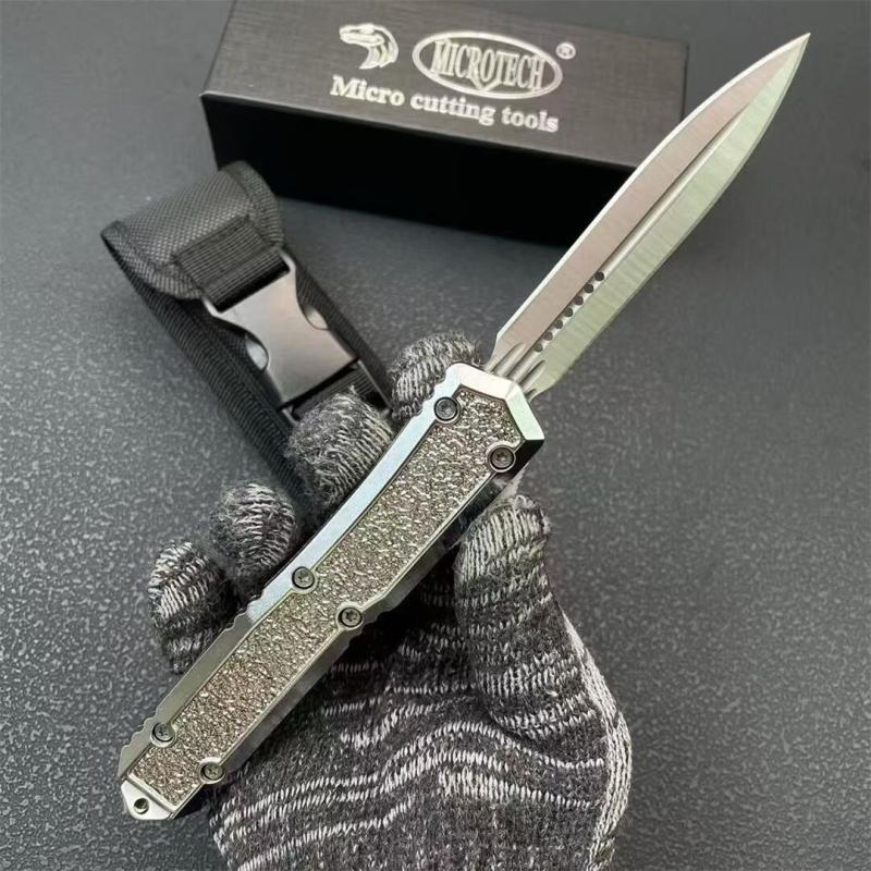 MT UTX-70 Mirror OTF AUTO Knife 3.35" 8Cr14 Blade, Zinc Alloy Handles
