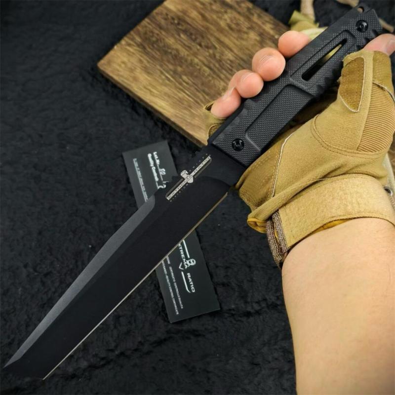 Extrema Ratio S-THIL Fixed Knife 7.24" Black N690 Tanto Edge Blade, Nylon Fiber Handles