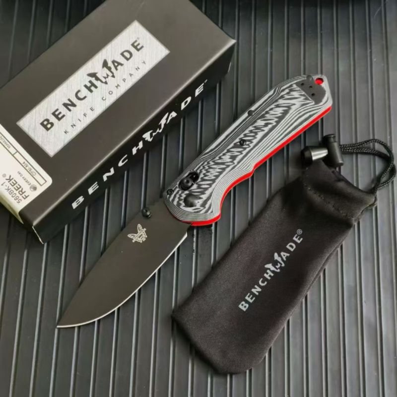BM Freek Folding Knife 3.54" Black Cerakoted CPM-M4 Plain Blade, G10 Handles - 560BK-1