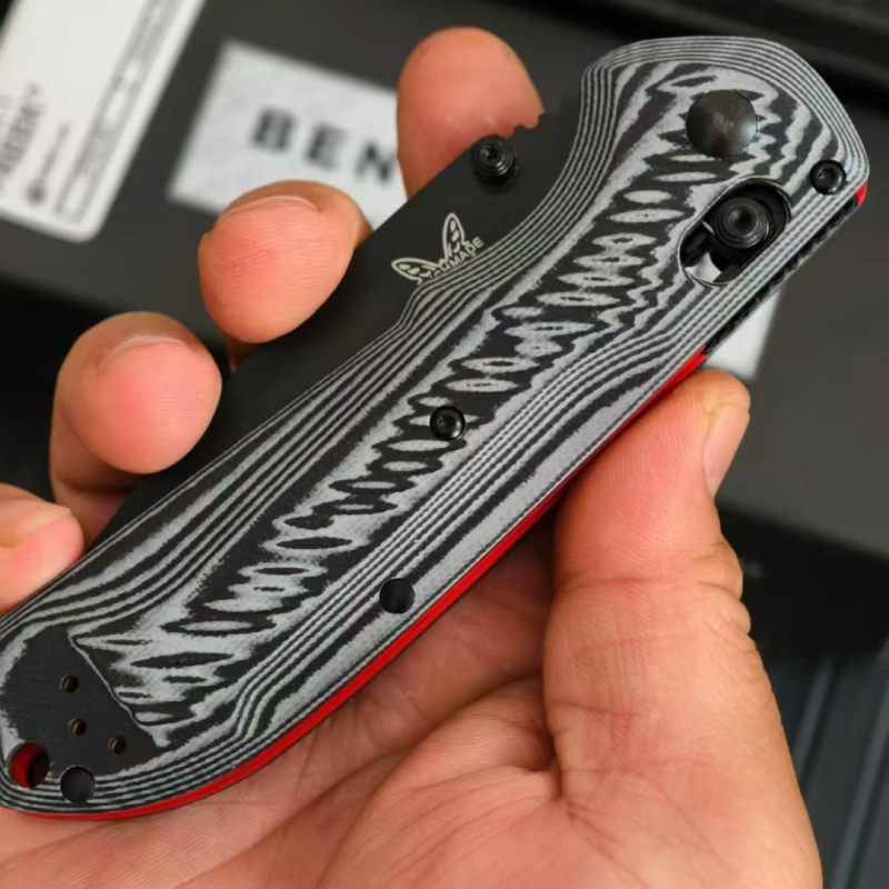 BM Freek Folding Knife 3.54" Black Cerakoted CPM-M4 Plain Blade, G10 Handles - 560BK-1