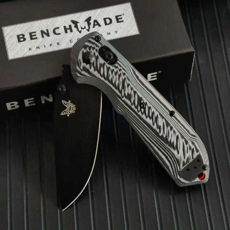 BM Freek Folding Knife 3.54" Black Cerakoted CPM-M4 Plain Blade, G10 Handles - 560BK-1