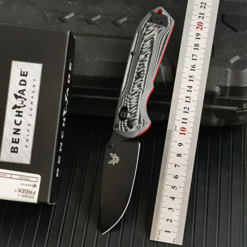 BM Freek Folding Knife 3.54" Black Cerakoted CPM-M4 Plain Blade, G10 Handles - 560BK-1