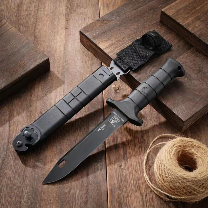 FK-2000 German Fixed Knife 7.09" 55Si7 Blade, Nylon Fiber Handles