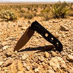 CRKT M16 Carson Flipper Knife 3.54" 12C27 Combo Drop Blade, Desert Tan, Nylon Fiber Handles
