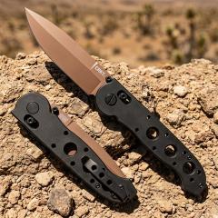 CRKT M16 Carson Flipper Knife 3.54" 12C27 Combo Drop Blade, Desert Tan, Nylon Fiber Handles