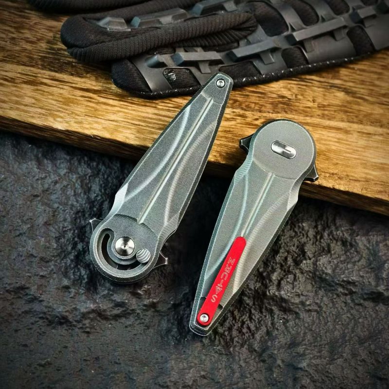 FX-551ALG Saturn Folding Knife 2.48" N690Co Satin Plain Blade,  Aluminum alloy Handles