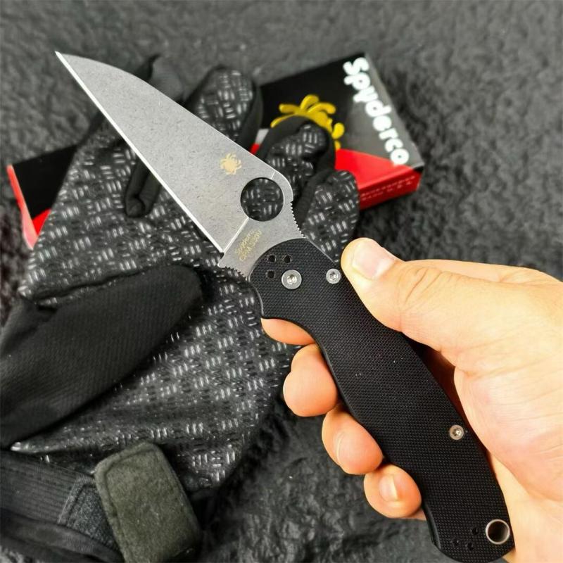 Spy C81 Beak Paramilitary 2 Folding Knife 3.15" CPM-S30V Satin Plain Blade, G10 Handles - C81GP2