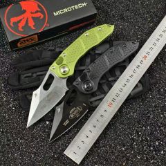 MT Stitch-I AUTO Folding Knife 3.03" M390 Black Blade, T6-6061 Handles