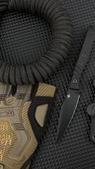 Toor Knives Secret Fixed Blade Knife 3.54" 8Cr13 Black Point Blade, Black G10 Handles