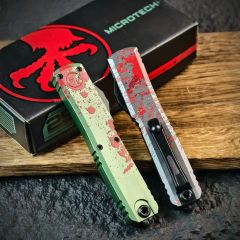 MT UT-Zombie OTF AUTO Knife 3.23" D2 Plain Blade, Aluminum Alloy Handles