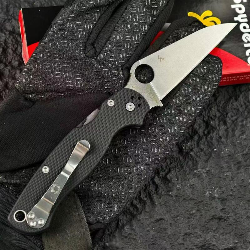 Spy C81 Beak Paramilitary 2 Folding Knife 3.15" CPM-S30V Satin Plain Blade, G10 Handles - C81GP2
