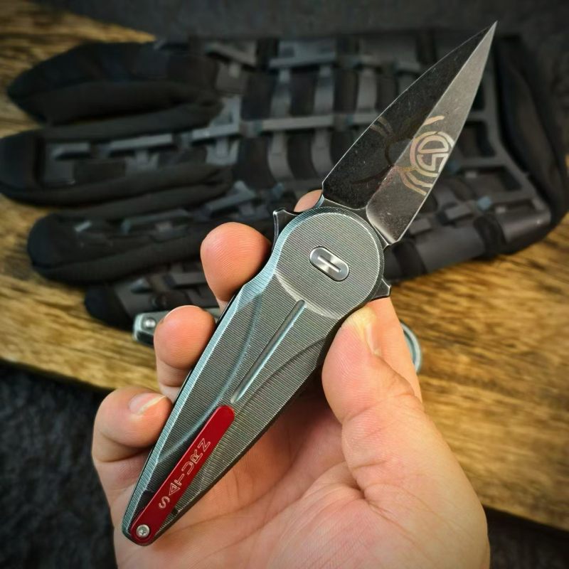 FX-551ALG Saturn Folding Knife 2.48" N690Co Satin Plain Blade,  Aluminum alloy Handles