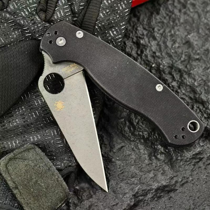 Spy C81 Beak Paramilitary 2 Folding Knife 3.15" CPM-S30V Satin Plain Blade, G10 Handles - C81GP2