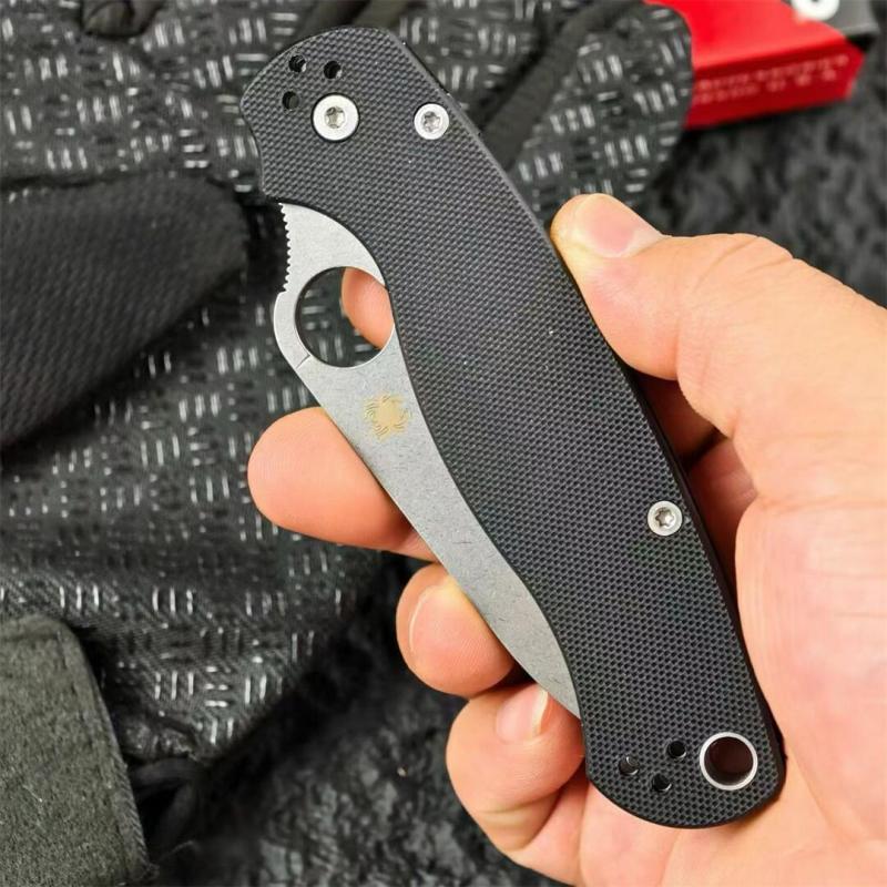 Spy C81 Beak Paramilitary 2 Folding Knife 3.15" CPM-S30V Satin Plain Blade, G10 Handles - C81GP2