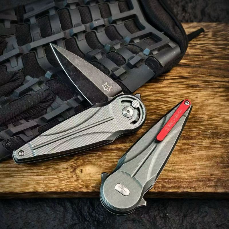 FX-551ALG Saturn Folding Knife 2.48" N690Co Satin Plain Blade,  Aluminum alloy Handles
