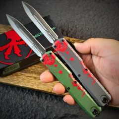 MT UT-Zombie OTF AUTO Knife 3.23" D2 Plain Blade, Aluminum Alloy Handles