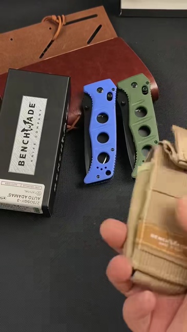 BM 275SFE-2 Shane Sibert Adamas Folding Knife 3.77" CruWear Plain Blade, G10 Handles