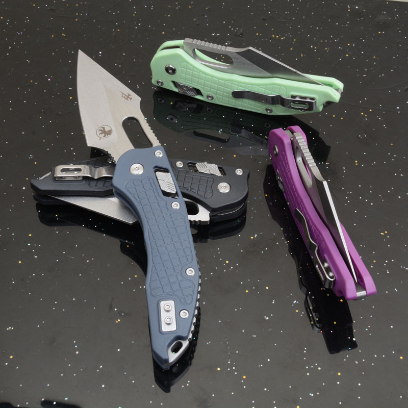MT Stitch-Ramloc Folding Knife 3.03" D2 Stonewashed Blade, Nylon Fiber Handles