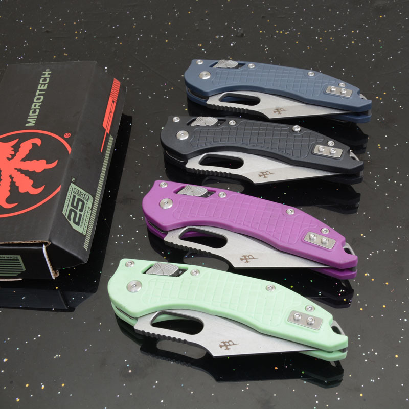 MT Stitch-Ramloc Folding Knife 3.03" D2 Stonewashed Blade, Nylon Fiber Handles
