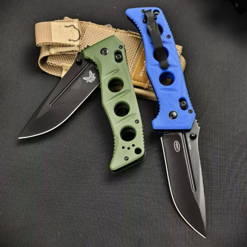 BM 275SFE-2 Shane Sibert Adamas Folding Knife 3.77" CruWear Plain Blade, G10 Handles