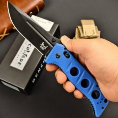 BM 275SFE-2 Shane Sibert Adamas Folding Knife 3.77" CruWear Plain Blade, G10 Handles