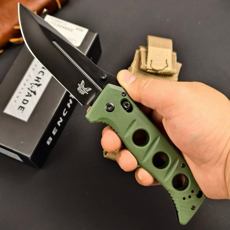 BM 275SFE-2 Shane Sibert Adamas Folding Knife 3.77" CruWear Plain Blade, G10 Handles