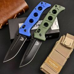 BM 275SFE-2 Shane Sibert Adamas Folding Knife 3.77" CruWear Plain Blade, G10 Handles