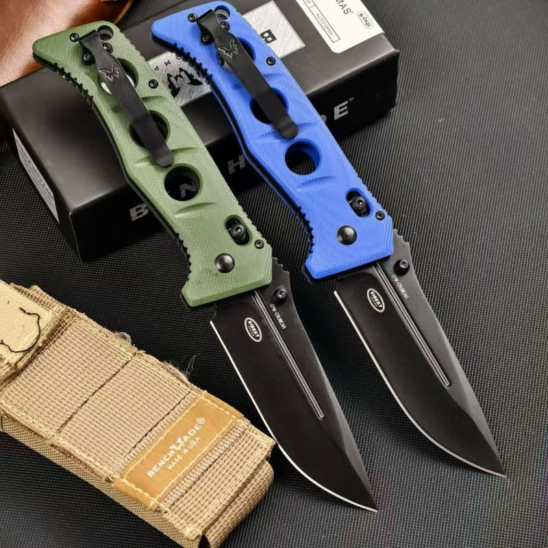 BM 275SFE-2 Shane Sibert Adamas Folding Knife 3.77" CruWear Plain Blade, G10 Handles