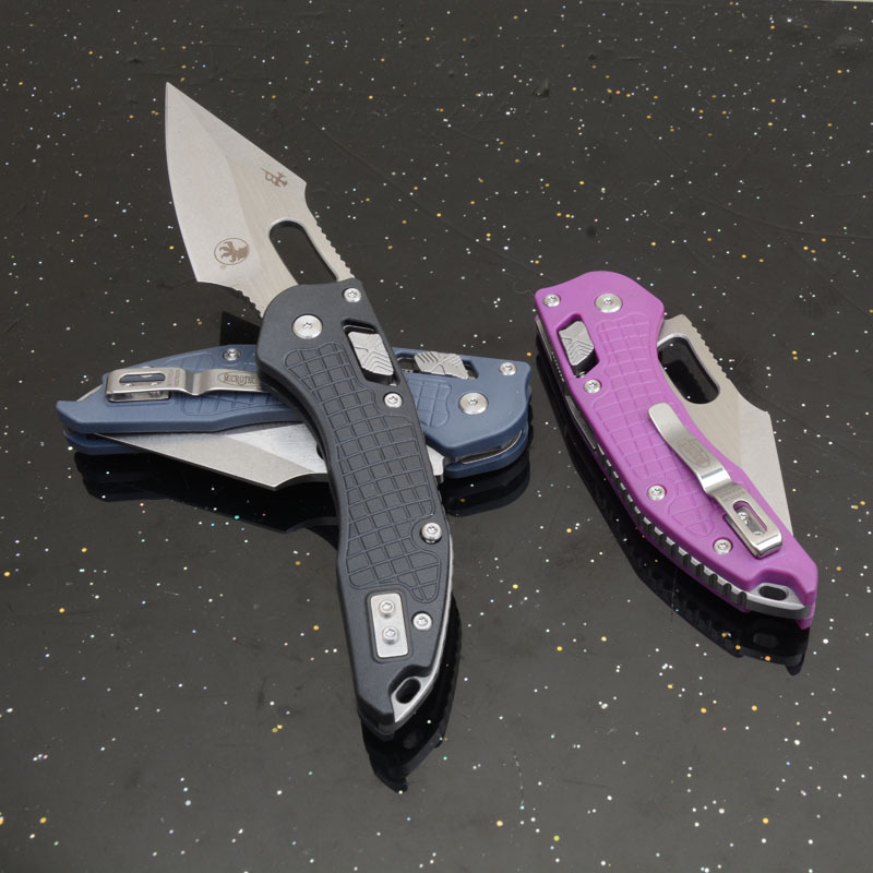 MT Stitch-Ramloc Folding Knife 3.03" D2 Stonewashed Blade, Nylon Fiber Handles