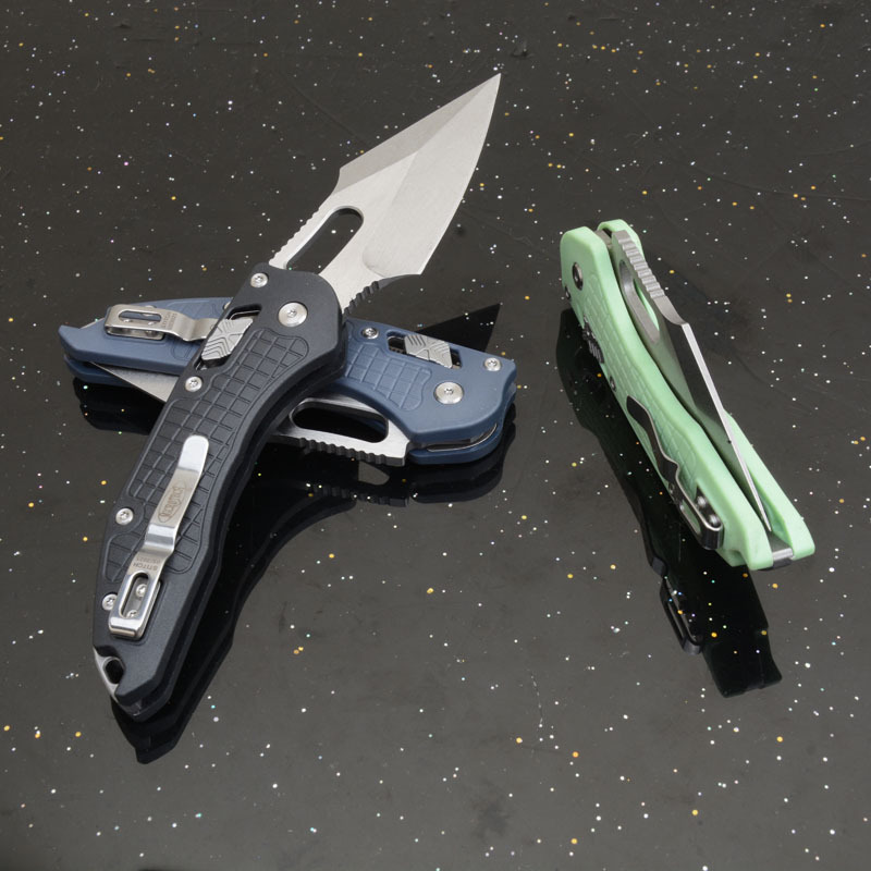 MT Stitch-Ramloc Folding Knife 3.03" D2 Stonewashed Blade, Nylon Fiber Handles
