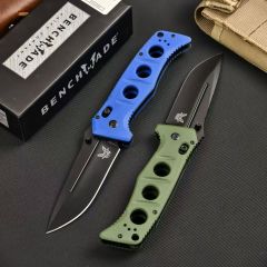 BM 275SFE-2 Shane Sibert Adamas Folding Knife 3.77" CruWear Plain Blade, G10 Handles