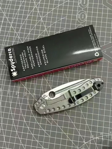 Spy C151 Folding Knife 3.66" CPM-3V Satin Plain Blade, G10+ Titanium Handles - C151TI