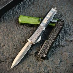 MT UTX-70 Mirror OTF AUTO Knife 3.35" 8Cr14 Blade, Zinc Alloy Handles