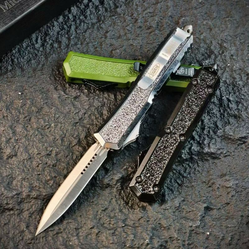 MT UTX-70 Mirror OTF AUTO Knife 3.35" 8Cr14 Blade, Zinc Alloy Handles