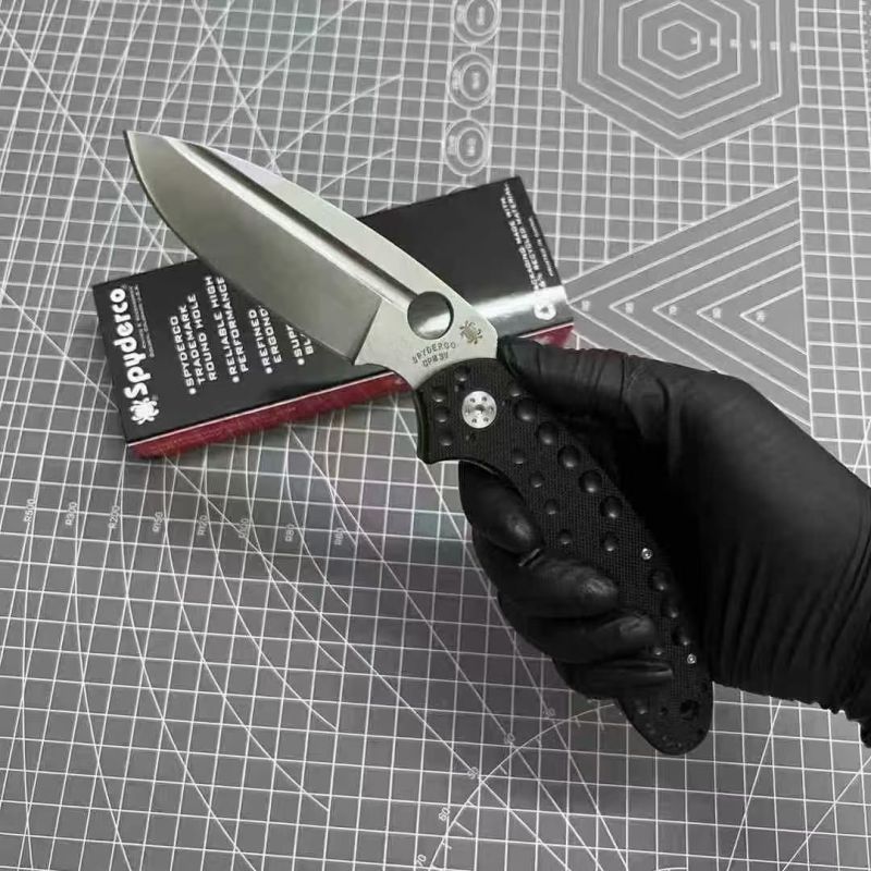 Spy C151 Folding Knife 3.66" CPM-3V Satin Plain Blade, G10+ Titanium Handles - C151TI