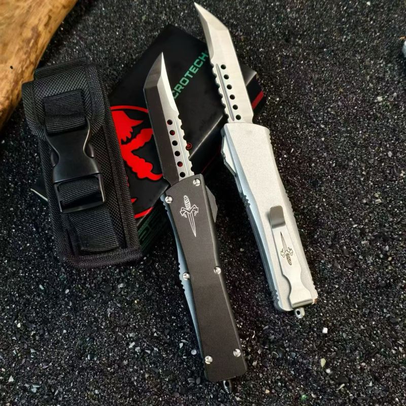 MT Troodon AUTO OTF Knife 3.74" D2 Mirror Dagger Blade, Aluminum Handles