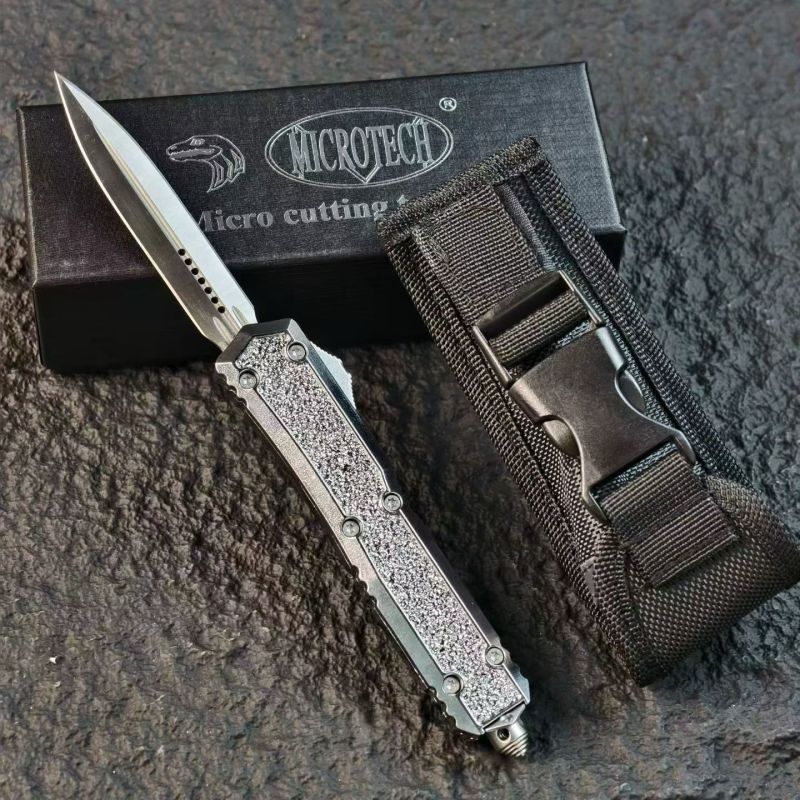 MT UTX-70 Mirror OTF AUTO Knife 3.35" 8Cr14 Blade, Zinc Alloy Handles