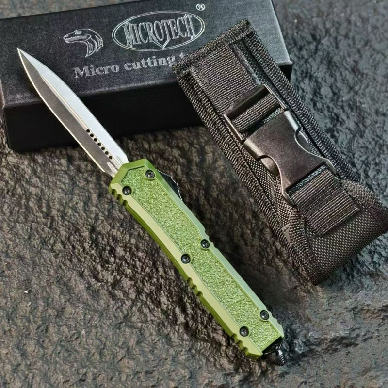 MT UTX-70 Mirror OTF AUTO Knife 3.35" 8Cr14 Blade, Zinc Alloy Handles