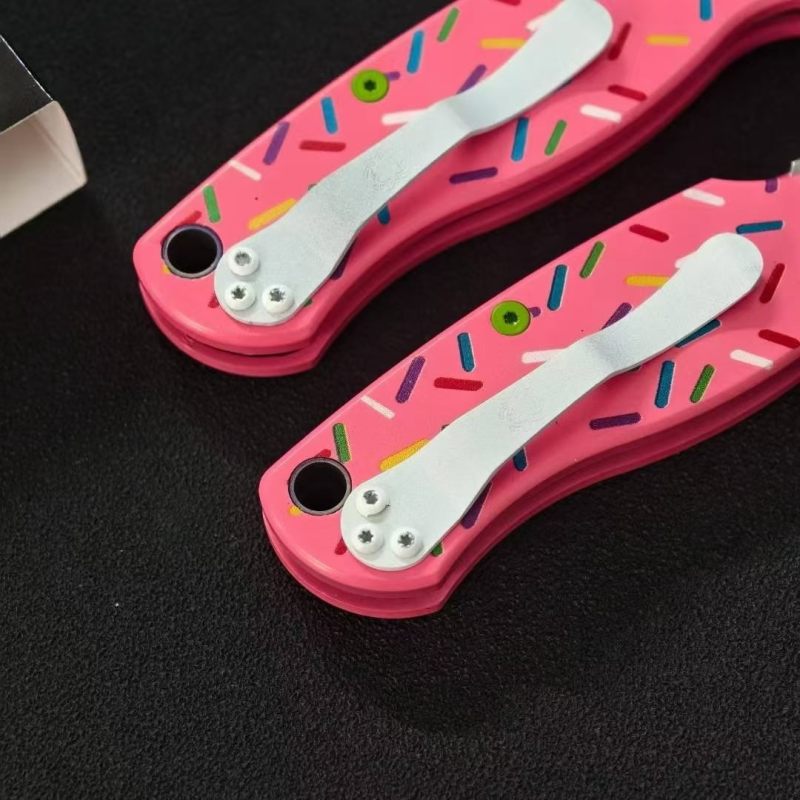Spy C81 Donut Folding Knife 3.15" CPM-S30V Satin Plain Blade, Aluminum Alloy Handles - C81GP2