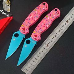 Spy C81 Donut Folding Knife 3.15" CPM-S30V Satin Plain Blade, Aluminum Alloy Handles - C81GP2