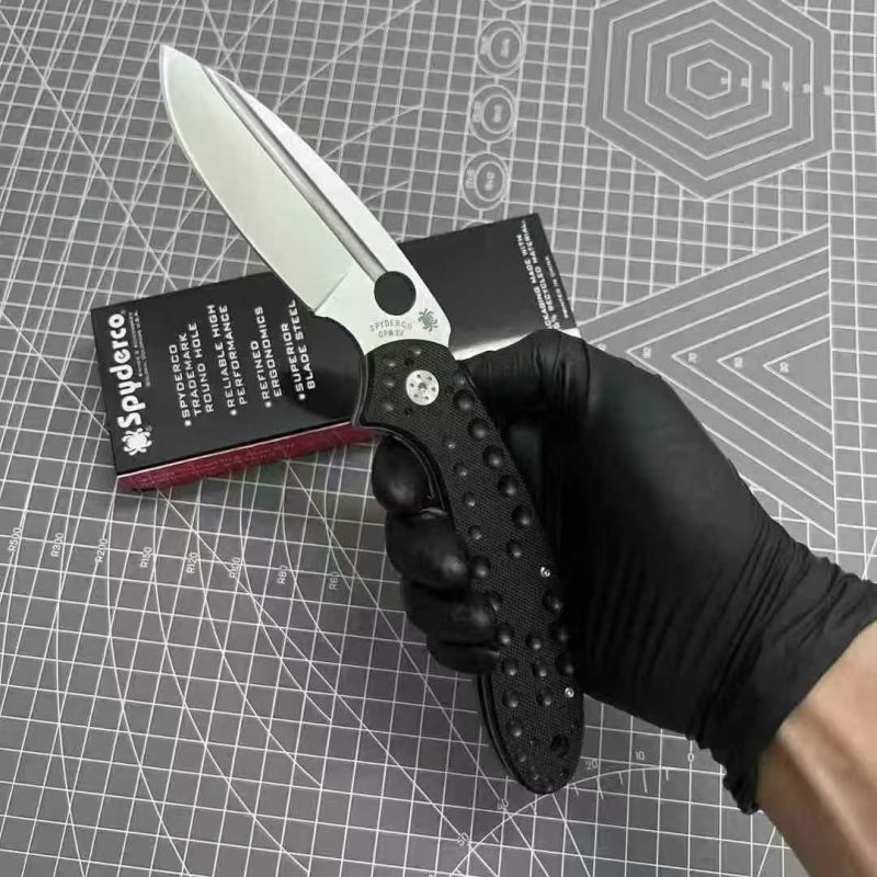 Spy C151 Folding Knife 3.66" CPM-3V Satin Plain Blade, G10+ Titanium Handles - C151TI