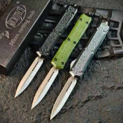 MT UTX-70 Mirror OTF AUTO Knife 3.35" 8Cr14 Blade, Zinc Alloy Handles