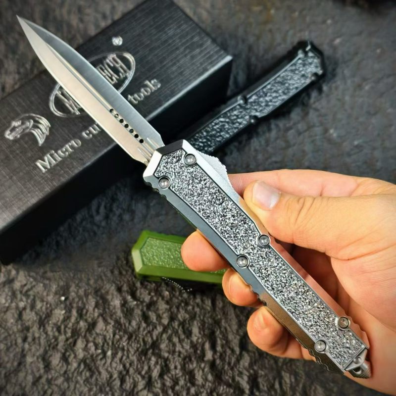 MT UTX-70 Mirror OTF AUTO Knife 3.35" 8Cr14 Blade, Zinc Alloy Handles