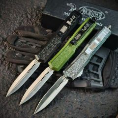 MT UTX-70 Mirror OTF AUTO Knife 3.35" 8Cr14 Blade, Zinc Alloy Handles