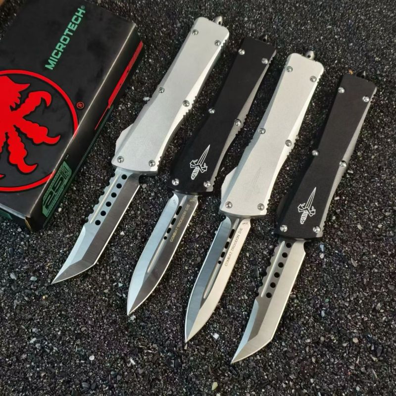 MT Troodon AUTO OTF Knife 3.74" D2 Mirror Dagger Blade, Aluminum Handles